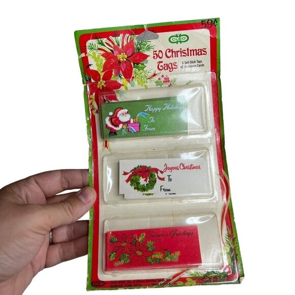 CLEO Christmas Gift Tags Pack 50pcs XMAS Present VTG‎ USA - Picture 1 of 4